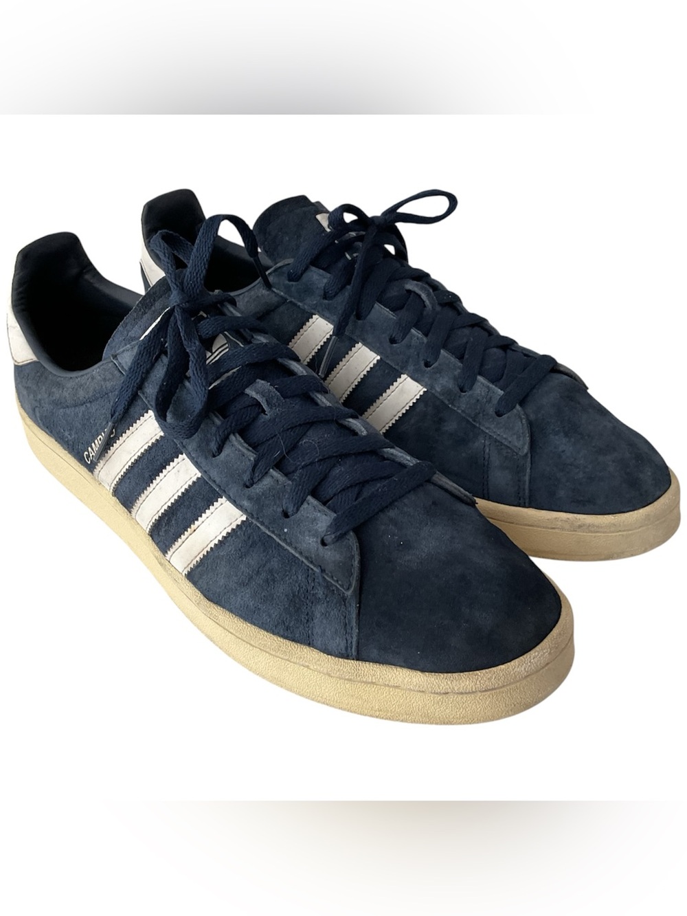 Adidas 2018 Campus 80 Blue Suede Sneakers White Stripes Men’s Size 13